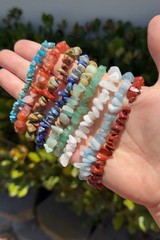 Genuine Crystal Chip Bracelet – Apatite Moonstone Aventurine and More