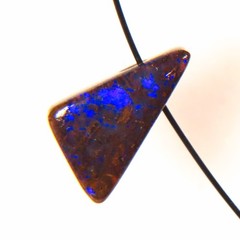 2.8c AUSTRALIAN BOULDER OPAL TIGER TAIL 925 SILVER NECKLACE PENDANT OCA18970