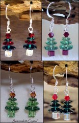 Swarovski Crystal Short Christmas Tree Earrings ~ Your choice
