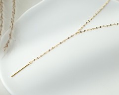 Long Chain Choker, Simple Gold Chain Necklace, 18K Plated 925 Sterling Silver