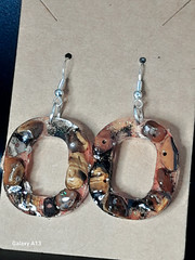 Uniquely Hand Crafted Resin Earrings. Dangle, color and shape varies, beads.