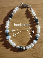 Artist Handmade Natural Mabe / Blister & other Pearls Sterling Silver Bracelet M