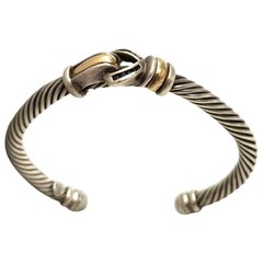 Effy D’oro Vintage Retired 18KT & 950 Silver Sapphire CABLE BRACELET