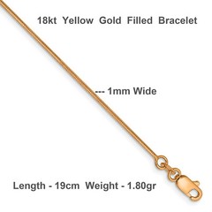 Real 18kt Yellow Gold Filled Solid Fine Snake Link Chain & Bracelet Design