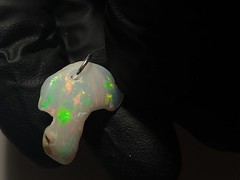 Gorgeous Opal Bigger Size Freeform Pearly White Base Pendant