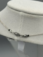 18 in Faceted Black Spinel Liquid Silver Necklace