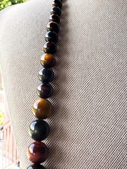 Jay King DTR 925 Sterling Silver Tigers Eye Beaded Necklace & Bracelet Set