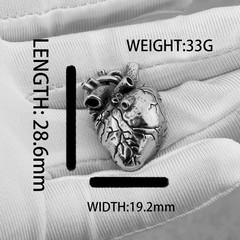 Anatomical Heart Necklace 60Cm Silver Pendant For Men And Women Unisex…