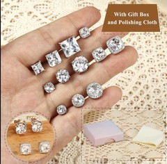 4-Pair Hypoallergenic Back Stud Earrings Set for Sensitive Ears, 316L Stainle…