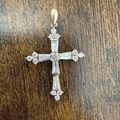 New DBJ Cross Cz Cluster Sterling Silver 925 Pendant