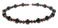Indestructible Necklace Magnet Clasp Onyx & Red Tiger Eye 19/24/30 inches