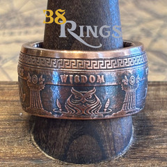 COPPER 4 Cardinal Virtues Coin Ring EDC Reminder Size 7-14 USA United States
