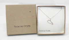 Kentucky State Outline Silver Plated Necklace 18″ Chain Pendant Beaucoup Designs