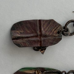 Handmade Drop Earrings Copper Fold Formed Hammered Fired Hearts Rustic Patina