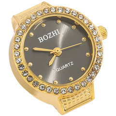 Elegant For MINI Quartz Ring Watch For Women Round Rhinestone Gold Silver Rose