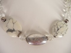 Handcrafted Glass Marble Modernist Necklace Choker Silver Tone USA Seller