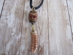 Rattlesnake Rattle Pendant Snake Necklace Spirit Animal Bone Jewelry Boho N5477
