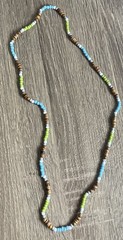 The Palm Tree – Handmade glass, coconut & stone seed bead Necklace 27”.