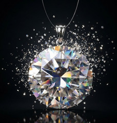 HUGE 83 Ct Certified White Diamond Solitaire Pendant, Amazing Bling, FREE Studs