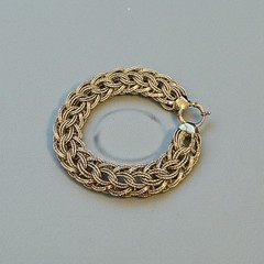 1980s Byzantine Turkey OT Sterling Silver Gold Vermeil Bracelet 7.5” 17.7g