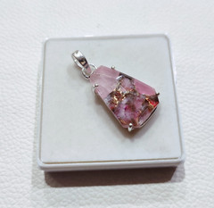 Beautiful Copper Quartz Gemstone Pendant Sterling Silver Handmade Cut Jewelry