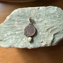 Beautiful Handmade Buffalo Nickel Set With Turquoise And Sterling Stone