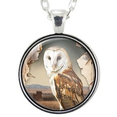 Barn Owl Pendant Necklace, Handmade Bird Art Nature Inspired Jewelry