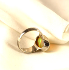 Sterling Silver Ring Ethiopian Opal Gemstone Handcrafted Size 9
