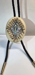 Yeicowcho Desert Scrimshaws Bolo Tie Hand Carved Painted Native American Jewelry
