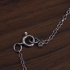 18″, Sterling silver necklace, 925 flatten circle chain w/ round tag pendant D