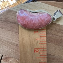 VTG Artisan Crafted Pendant 2.5 Inch Pink Gem Rhodochrosite 925 Sterling 31.6g