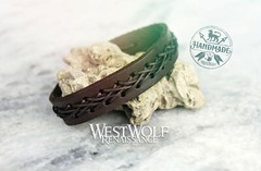Leather Viking Weave Bracelet – Adjustable Size – Brown – Medieval/Celtic/Cuff
