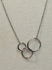 S925 Sterling Silver Intertwined Linked Circles 18″ Dainty Oval Link Necklace