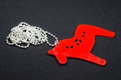 Miniblings Dala Horse Sweden Necklace Dalahäst 80cm Red Acrylic Glass