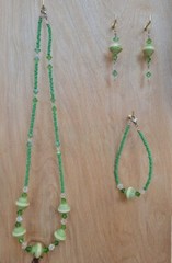 Paper Bead 3 Piece Set- Paper Bead Jewelry – Recycled Jewel – SOFT GREENS