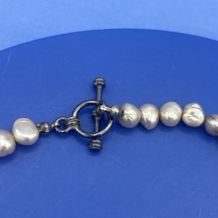 Handmade Freshwater Pearl Necklace 16” Cream Baroque Beads Artisan Jewelry