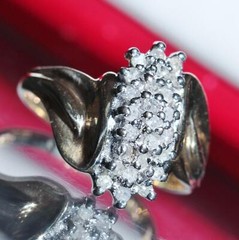 10k yellow gold ring 0.25c natural diamond sz 6.5 vintage handmade 2.65gr Gab183