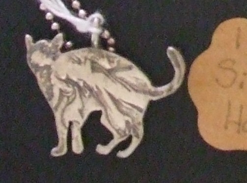 Cat charm Necklace handcrafted by Made from Coins Jewelry; FS