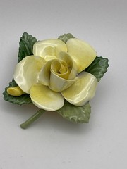 Crown Staffordshire England Rose Brooch Fine Bone China Flower Pin VTG