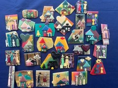 Vintage Jewelry Lot Lucinda Pin House Pin Woman Little People Etc 30 Pc Fun!