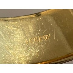 J.Crew Dark Purple and Gold Tone Enamel Bangle Set of 2, Chunky Bangle