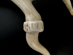 HANDCRAFTED OOAK SHED DEER, ELK ANTLER RING,SIZE 9 1/4, R-13