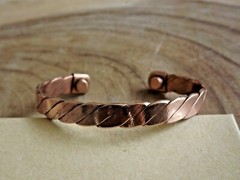 2 Pack Copper Magnetic Bracelet Arthritis Pain Therapy Energy Cuff Bangle NEW