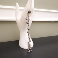 Novica bracelet artisan crafted bell charms sterling silver Indonesia 7.25 in