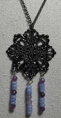 Lepidolite & Blue Lace Agate “Worry Catcher” Pendant On Chain By 927 Designs