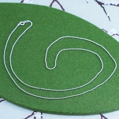 30″, 1mm, Vintage sterling silver Italy 925 silver bead chain, necklace