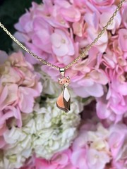 14K Solid Gold Black Cat Pendant Necklace Hand-Painted Cat Pendant, Cat lover
