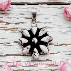 Wild Horse Jasper Turquoise Cluster | Pendant| Flower Matte Jewelry