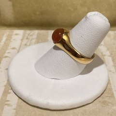 Sundance Catalog Gold Vermeil Red Onyx Circle Stone Ring Size 7