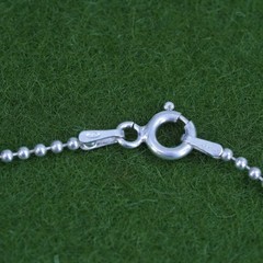 30″, 1mm, Vintage sterling silver Italy 925 silver bead chain, necklace